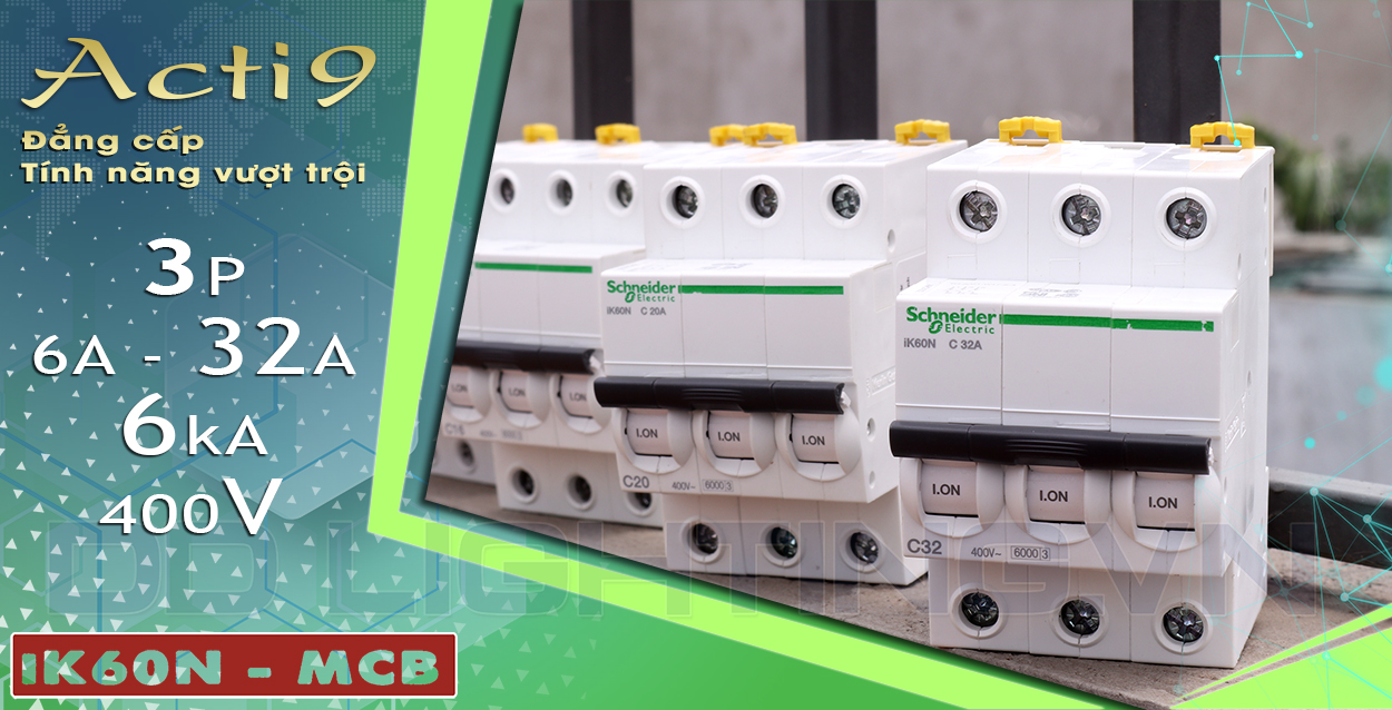 Cầu dao tự động Acti9 3p chống qu&aacute; tải ngắn mạch đến từ Schneider Electric