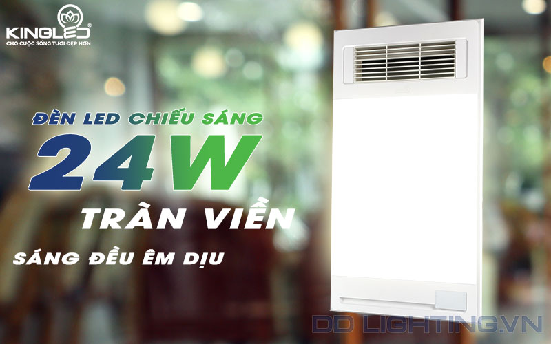 Quạt sưởi nhà tắm tích hợp chiếu sáng cho không gian phòng tắm