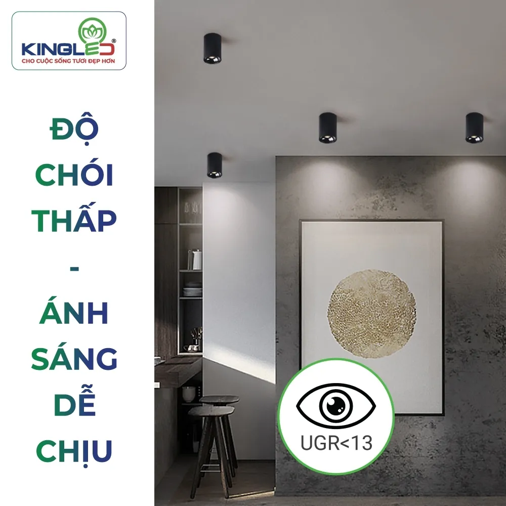 Đèn led ống bơ chiếu rọi Emerald 7W chóa màu vỏ đen