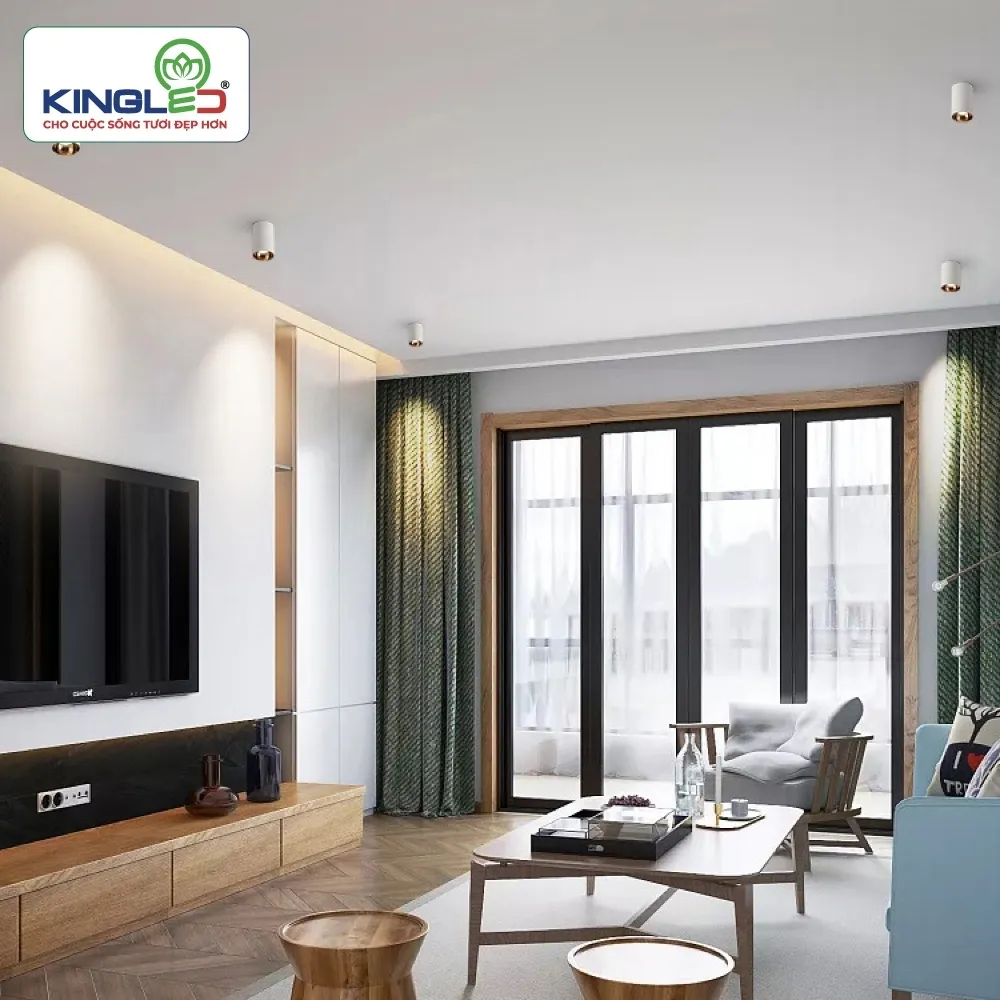 Đèn led ống bơ chiếu rọi Emerald 7W chóa màu vỏ đen