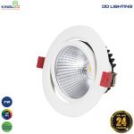 Đèn led âm trần chiếu rọi spotlight 7W đơn sắc Opal Kingled