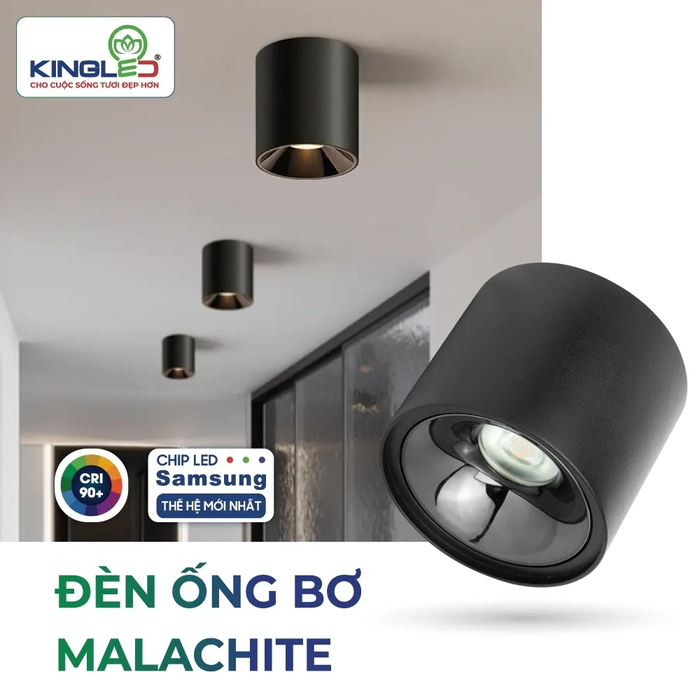 Đèn led ống bơ chiếu rọi Malachite 12W Kingled chính hãng