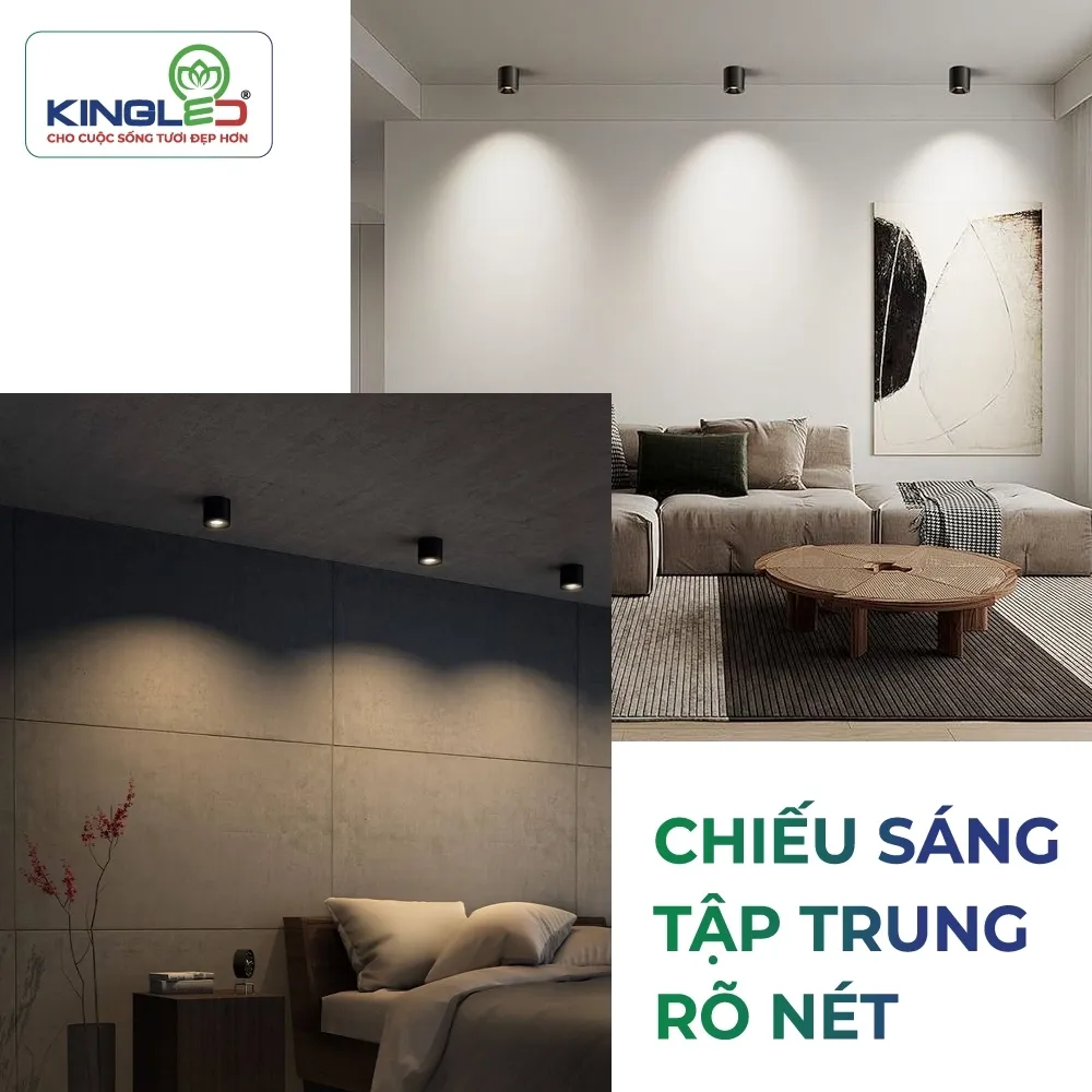 Đèn led ống bơ chiếu rọi Malachite 12W Kingled chính hãng