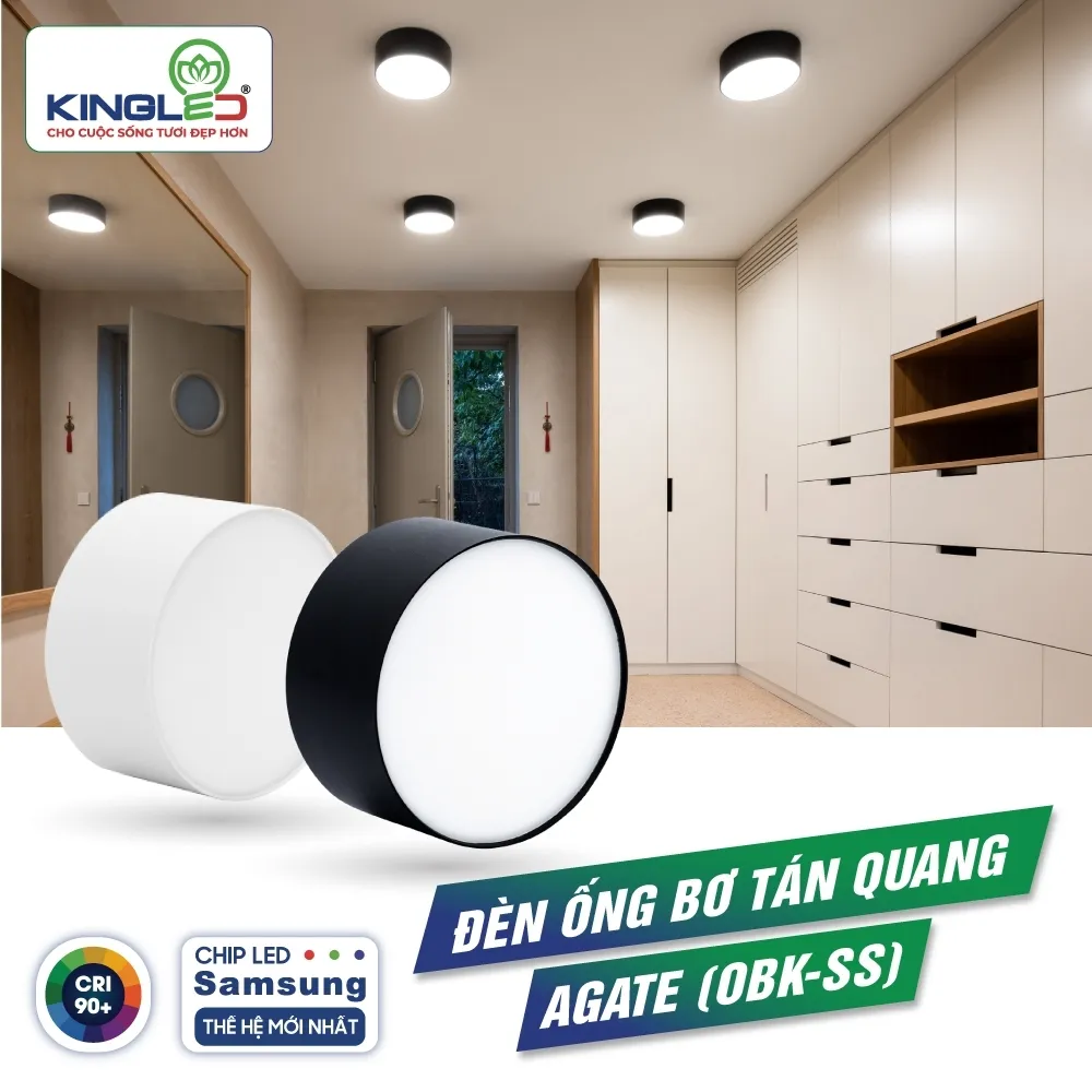 Đèn led ống bơ tán quang Agate 8W OBK-8SS-D95-V/TT/T