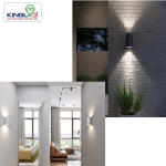 Đèn led gắn tường ngoài trời 2 đầu LWA0047-2S vỏ trắng Kingled